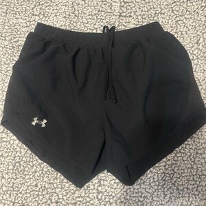 Under Armour Black Women's Athletic Running Shorts with Logo